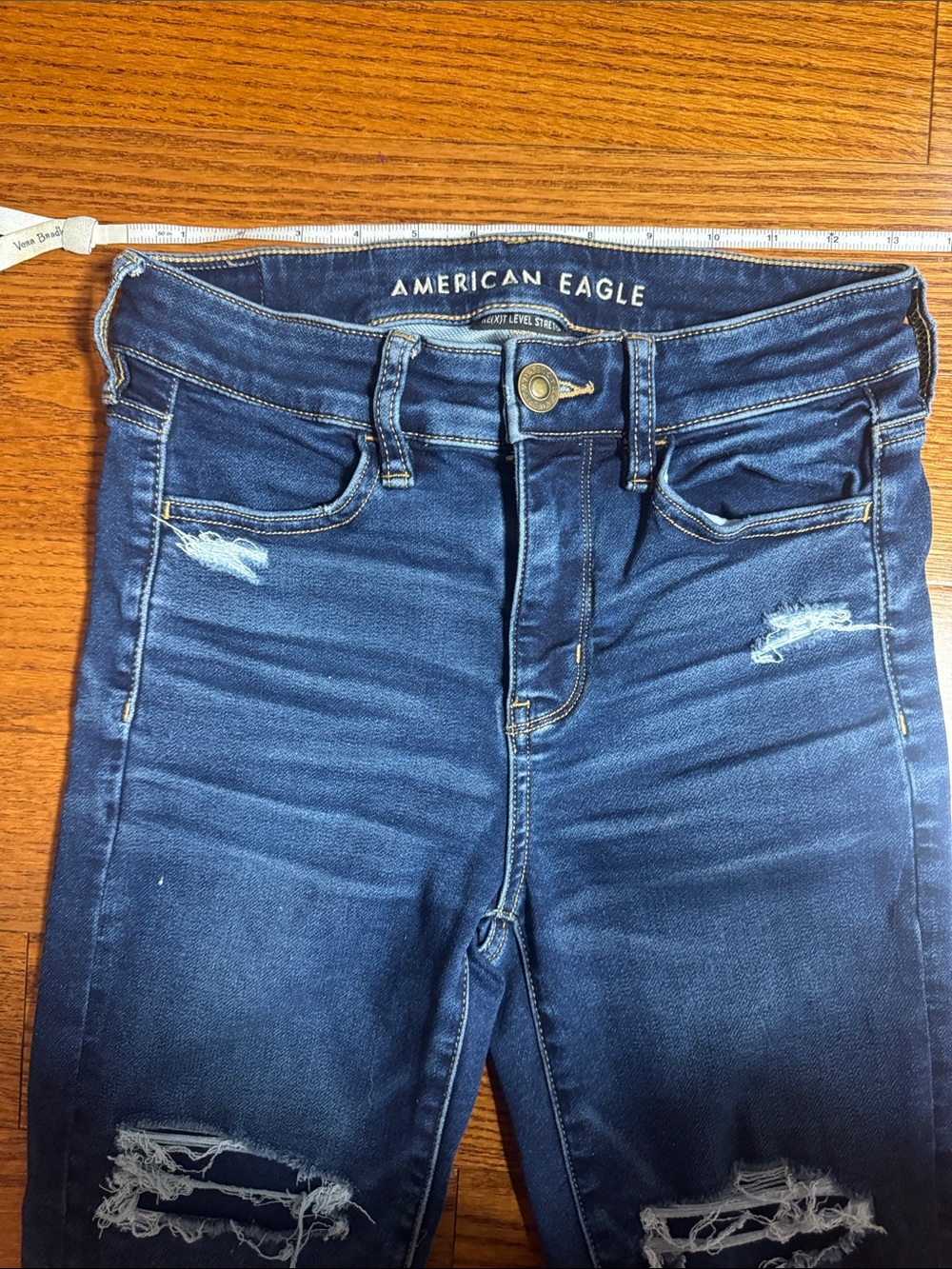 Sz 2 American Eagle Outfitters Distressed Skinny Jeans - Women - Picture 7 of 12